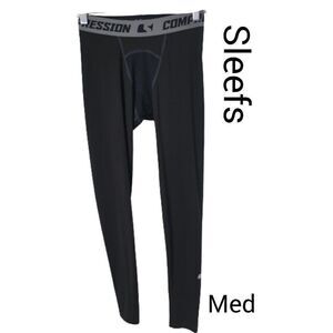 Sleefs Men's Tights M Black Compression Bottoms Training Tights Medium NWOT